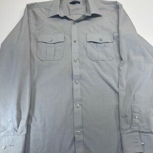 Van Heusen Light Gray Casual Button-Down Shirt